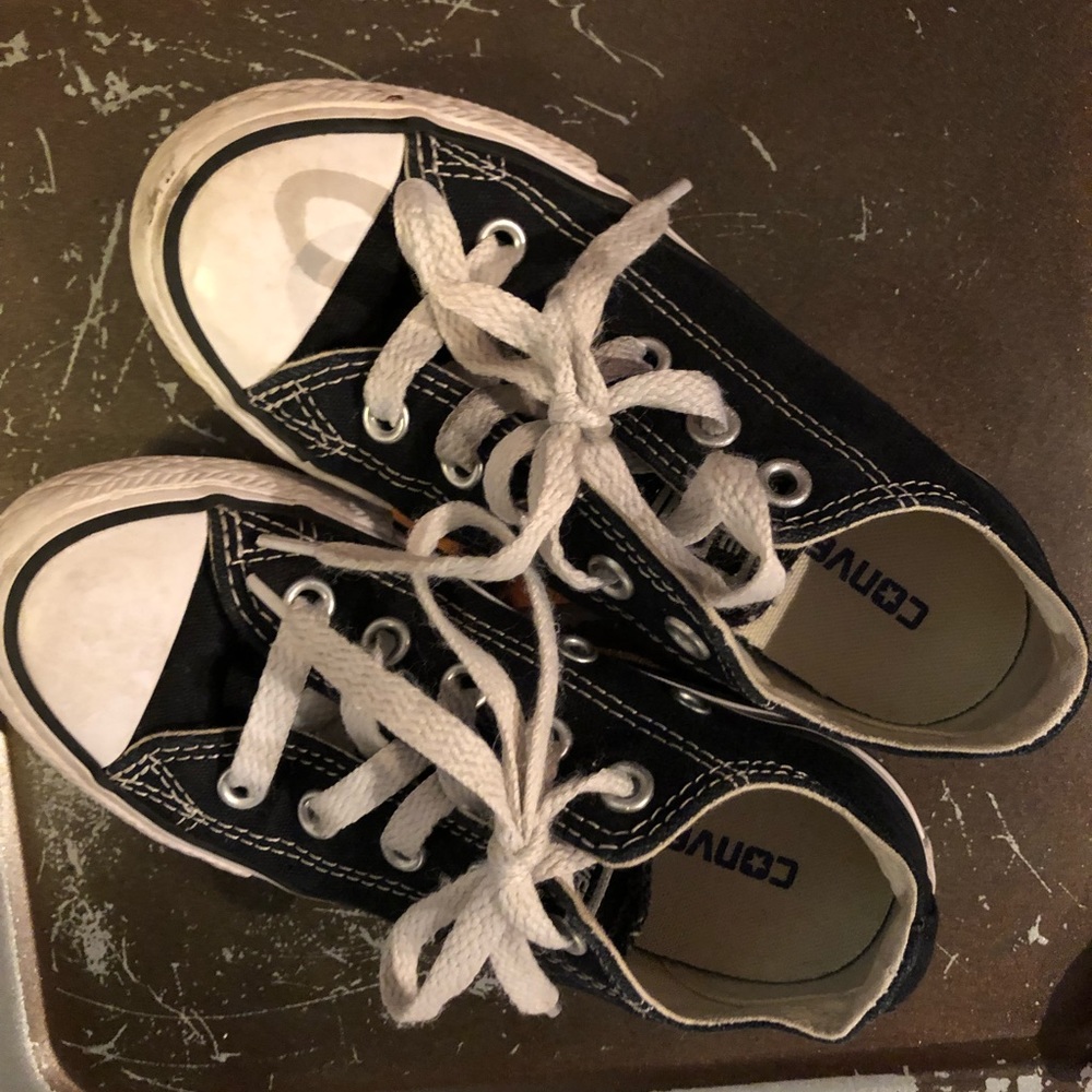 Kids Black Converse Low Tops